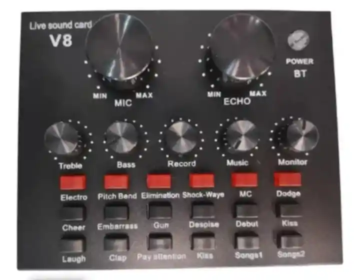 Combo Micrófono Condensador Tarjeta Sonido Filtro Anti-pop Amarillo