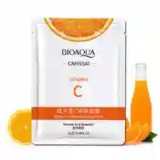 Mascarilla Facial Bioaqua De Vitamina C | Reduccion De Manchas, Aumenta La Firmeza E Hidrata La Piel