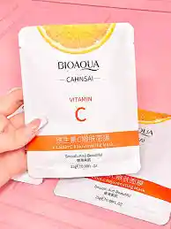 Mascarilla Facial Bioaqua De Vitamina C | Reduccion De Manchas, Aumenta La Firmeza E Hidrata La Piel