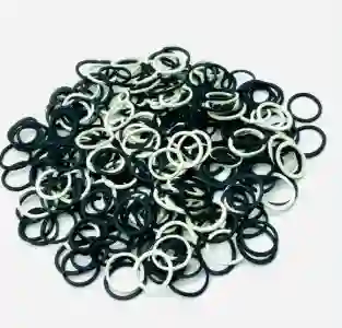 Paquete De Cauchos Pequeños Para Cabello Negros Y Blancos