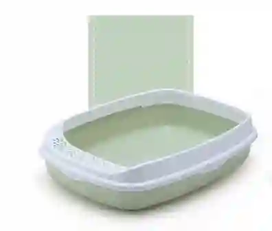 Arenera Para Gato Pequeña Con Limpiapatas Verde