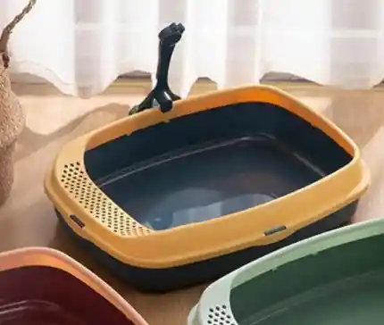 Arenera Para Gato Pequeña Con Limpiapatas Azul