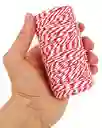 Hilo De Algodon Decorativo Blanco Y Rojo 2mm X 100metros