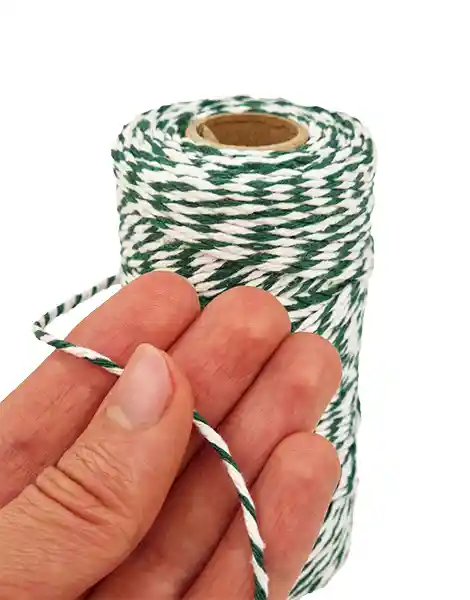 Hilo De Algodon Decorativo Blanco Y Plateado 1.5mm X 100metros