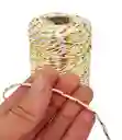 Hilo De Algodon Decorativo Blanco Y Dorado 1.5mm X 100metros