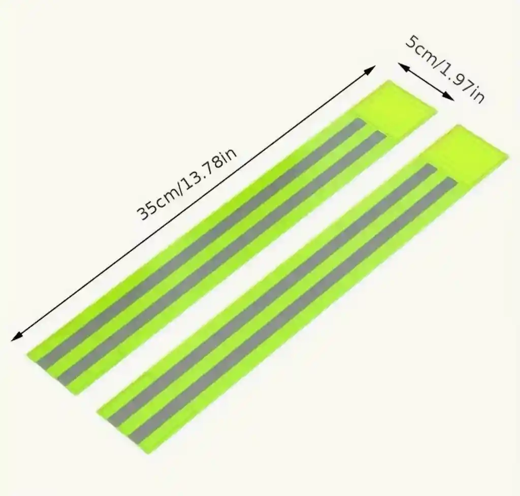 2 Bandas Reflectivas Alta Visibilidad Para Brazo O Pierna – Seguridad Nocturna