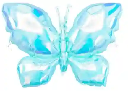 Bomba Globo Metalico Diseño De Mariposa Color Azul 48 Cmx 65 Cm