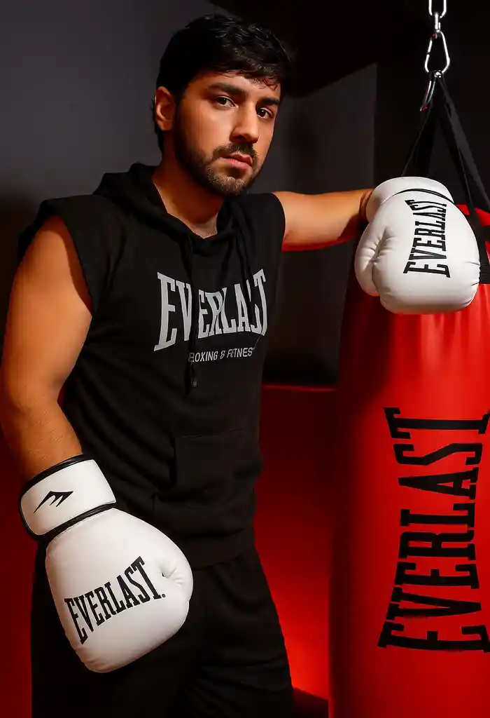 Guantes De Boxeo Profesional Everlast Elite 2 Boxing Gloves/ Blanco - Negro / Talla: S - M