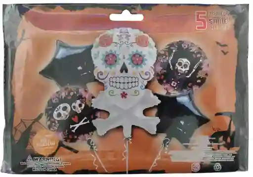 Bombas Globos Por 5 Piezas Diseño Halloween Catrina Para Decoracion De Fiestas Niño O Hombre O Mujer