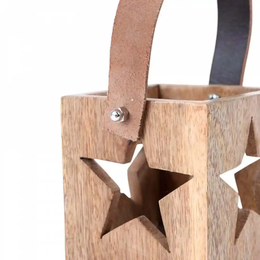 Candelabro Santini Estrella 11x11cm Dorado Madera