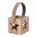 Candelabro Santini Estrella 11x11cm Dorado Madera