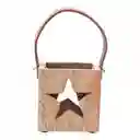 Candelabro Santini Estrella 11x11cm Dorado Madera