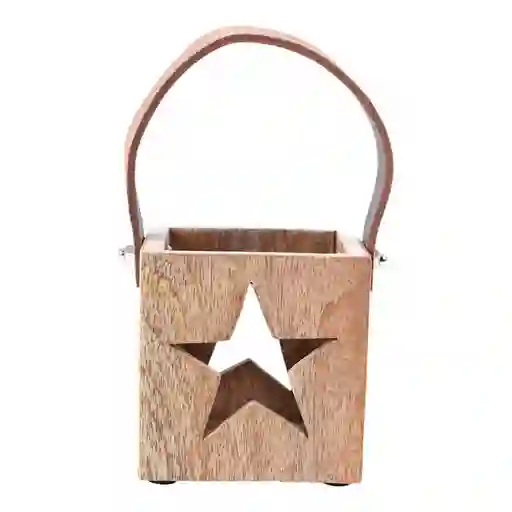 Candelabro Santini Estrella 11x11cm Dorado Madera