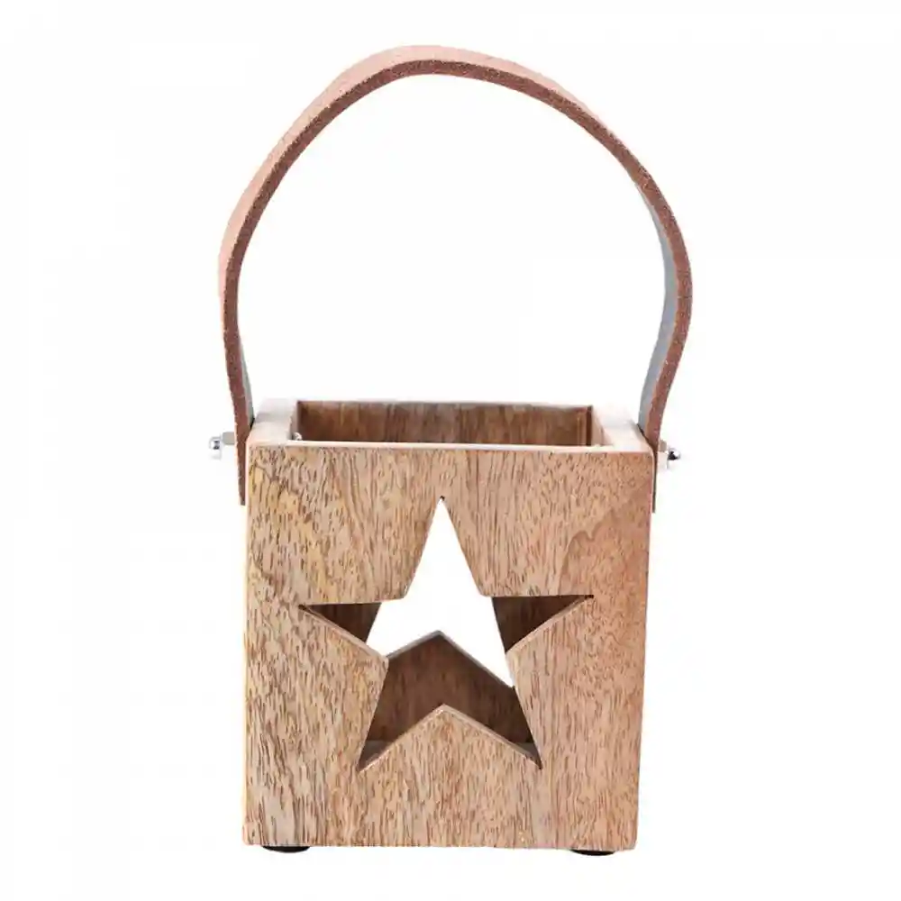 Candelabro Santini Estrella 11x11cm Dorado Madera