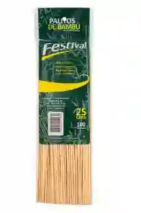 Paquete De Palo De Pincho 25 Cm Grueso Por 100 Unidades