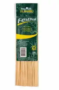 Paquete De Palo De Pincho 25 Cm Grueso Por 100 Unidades