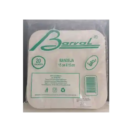 Plato De Carton Cuadrado 15 Cm X15 Cm Blanco Por 20 Unidades