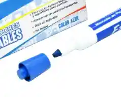 Marcador Borrable Punta Gruesa Color Azul Marca Eterna