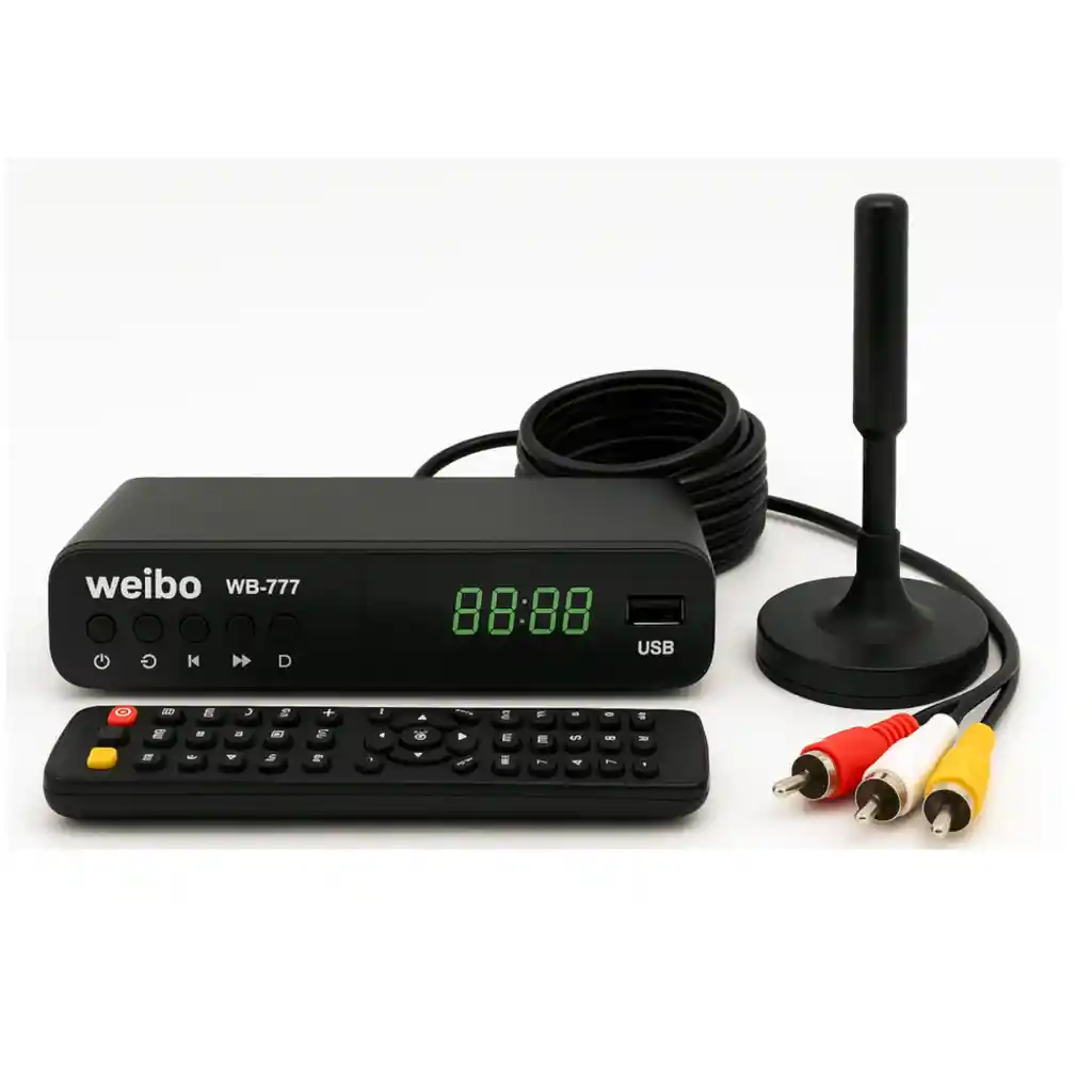 Decodificador Tdt Weibo + Antena De Alta Calidad 10 Metros