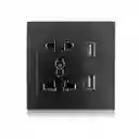 Tomacorriente Universal Con Puertos Usb 110v – Enchufe Color Negro