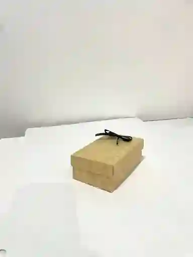 Caja Joyero Mini Color Kraft Lazo Negro