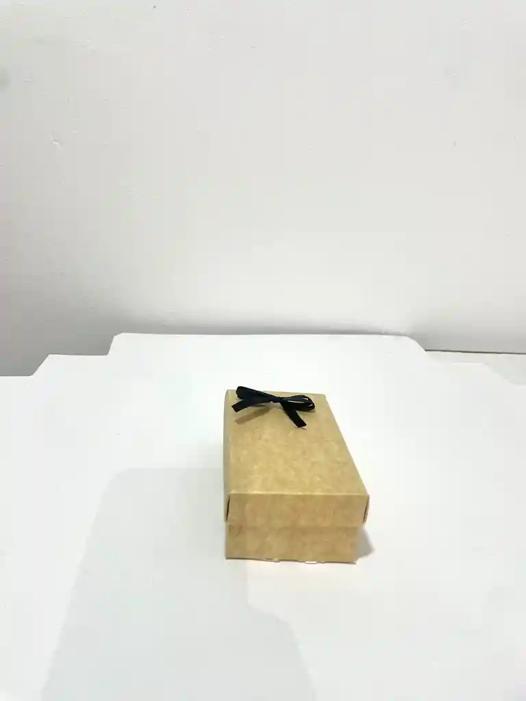 Caja Joyero Mini Color Kraft Lazo Negro