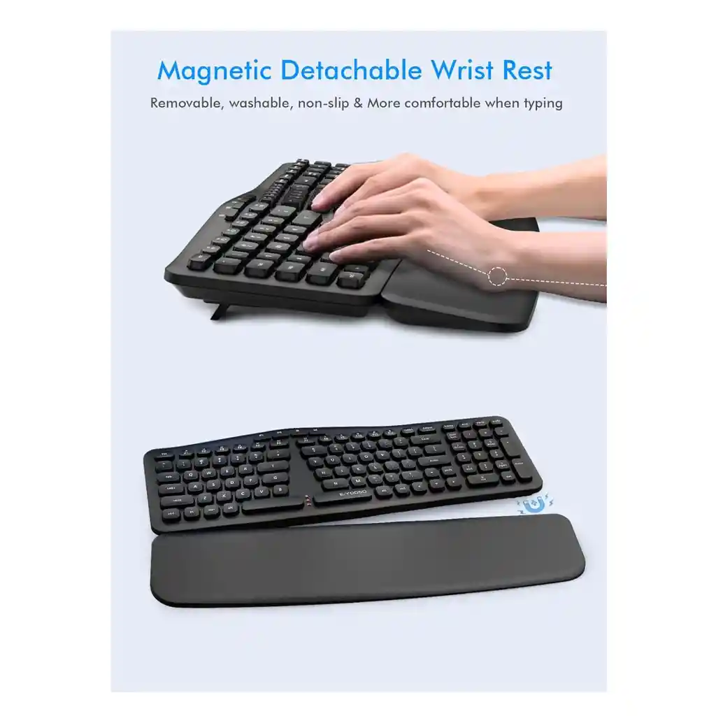Teclado Inalambrico Ergonomico E-yooso K757 Con Reposamuñeca