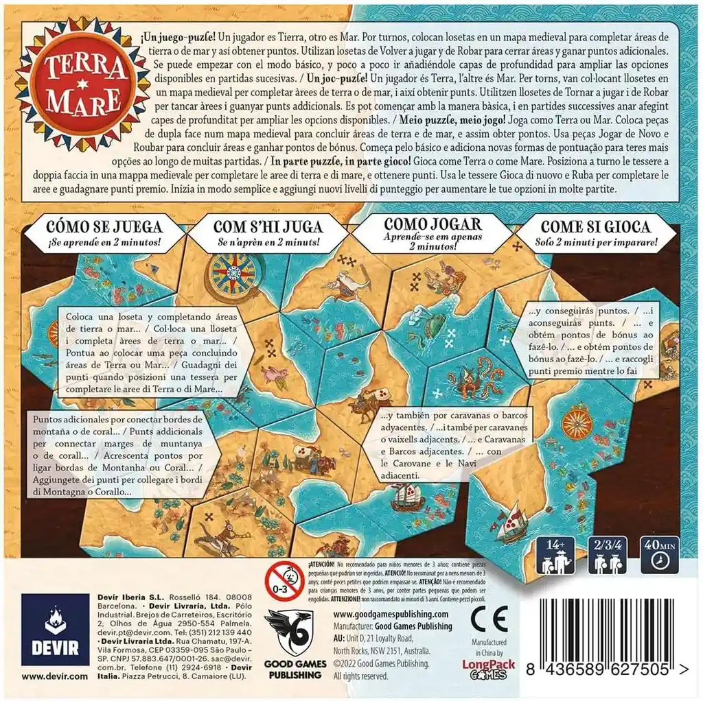Juego De Mesa Estrategia Terra Mare Devir Para Niños