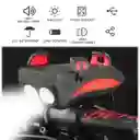 Luces Linterna Bicicleta 4 En 1 Bocina Pito Soporte Celular
