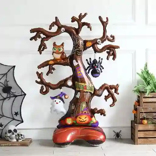Halloween Globo Metalizado Grande Con Base Arbol