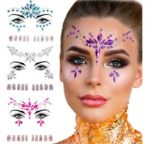 Gemas Para Maquillaje De Rostro Cara Piedras Adhesivas Para Rostro Y Uñas