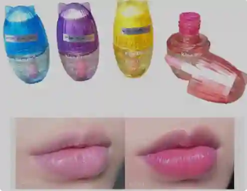 Magic Lip Gloss Magico Hidratante 24 Gold Marca Kiss Beauty Forma De Gatito