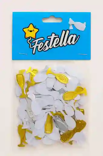 Confeti Diseño Mini Copas De Colores Dorado, Blanco Y Plateado Decoracion De Fiestas
