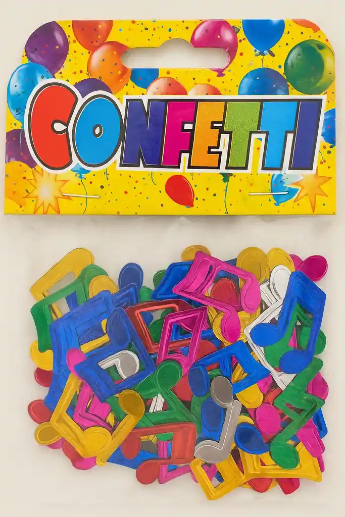 Confeti Diseño Notas Musicales De Colores Metalizados Decoracion De Fiestas