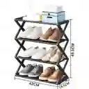 Organizador De Zapatos 4 Niveles Mueble Estable Resistente - Negro