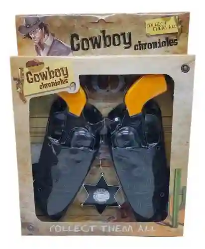 Set De Juguete De Vaquero Cowboy Chronicles – Pistolas Duales Con Cartucheras Y Placa De Sheriff Para Niños