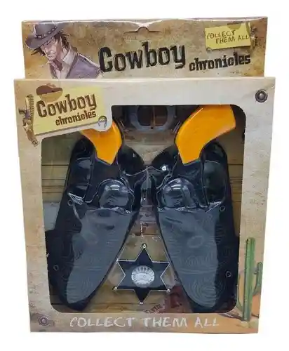 Set De Juguete De Vaquero Cowboy Chronicles – Pistolas Duales Con Cartucheras Y Placa De Sheriff Para Niños