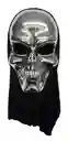 Mascara De Calavera Irisdiscente Con Capa Negra, Disfraz De Terror Para Halloween, Fiestas O Eventos Tematicos