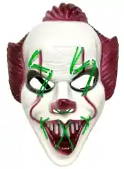 Mascara De Payaso Diabolico Con Luz Led Para Halloween