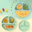 Plato Silicona Bebe Con Divisiones Amarillo Antideslizante Chupas