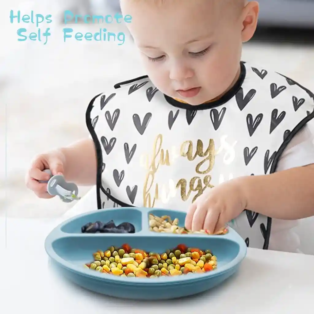 Plato Silicona Bebe Con Divisiones Amarillo Antideslizante Chupas