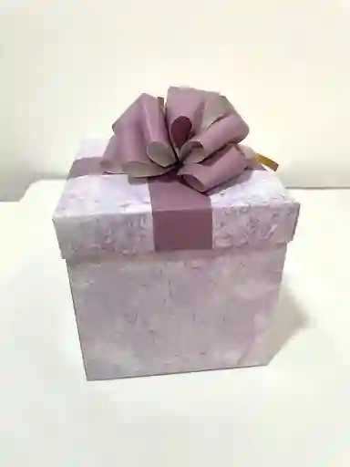 Caja Cubo 12x12 Cm Color Marmoleado Lila