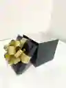 Caja Cubo 12x12 Cm Color Negro Brillante Incluye Lazo