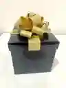 Caja Cubo 12x12 Cm Color Negro Brillante Incluye Lazo