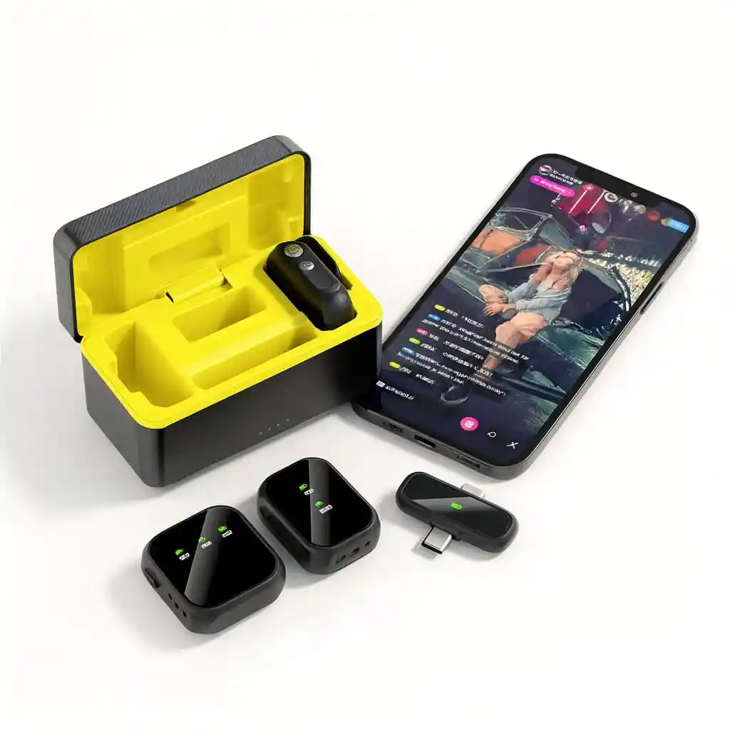 Micrófono Inalámbrico De Solapa K50 – Doble Emisor Con Estuche De Carga