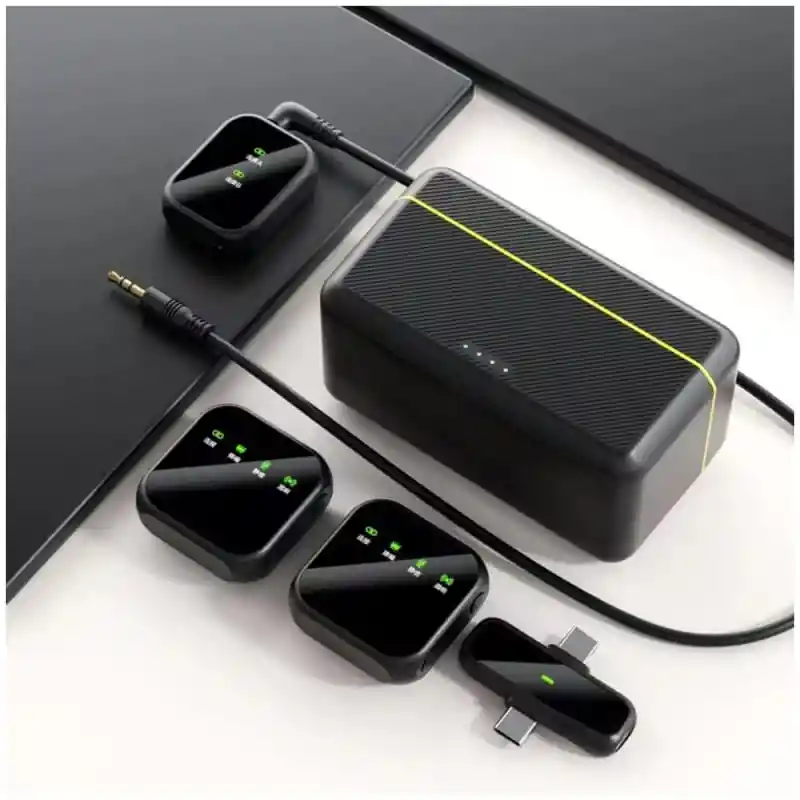 Micrófono Inalámbrico De Solapa K50 – Doble Emisor Con Estuche De Carga