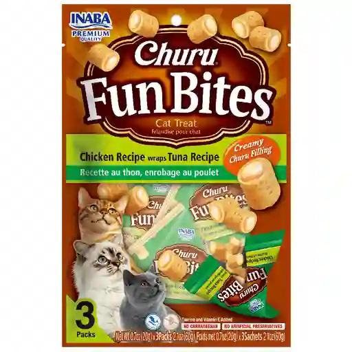 Churu Fun Bites Chicken Recipe Wraps Tuna Recipe / Bolsa X 3 Unidades X 20 G