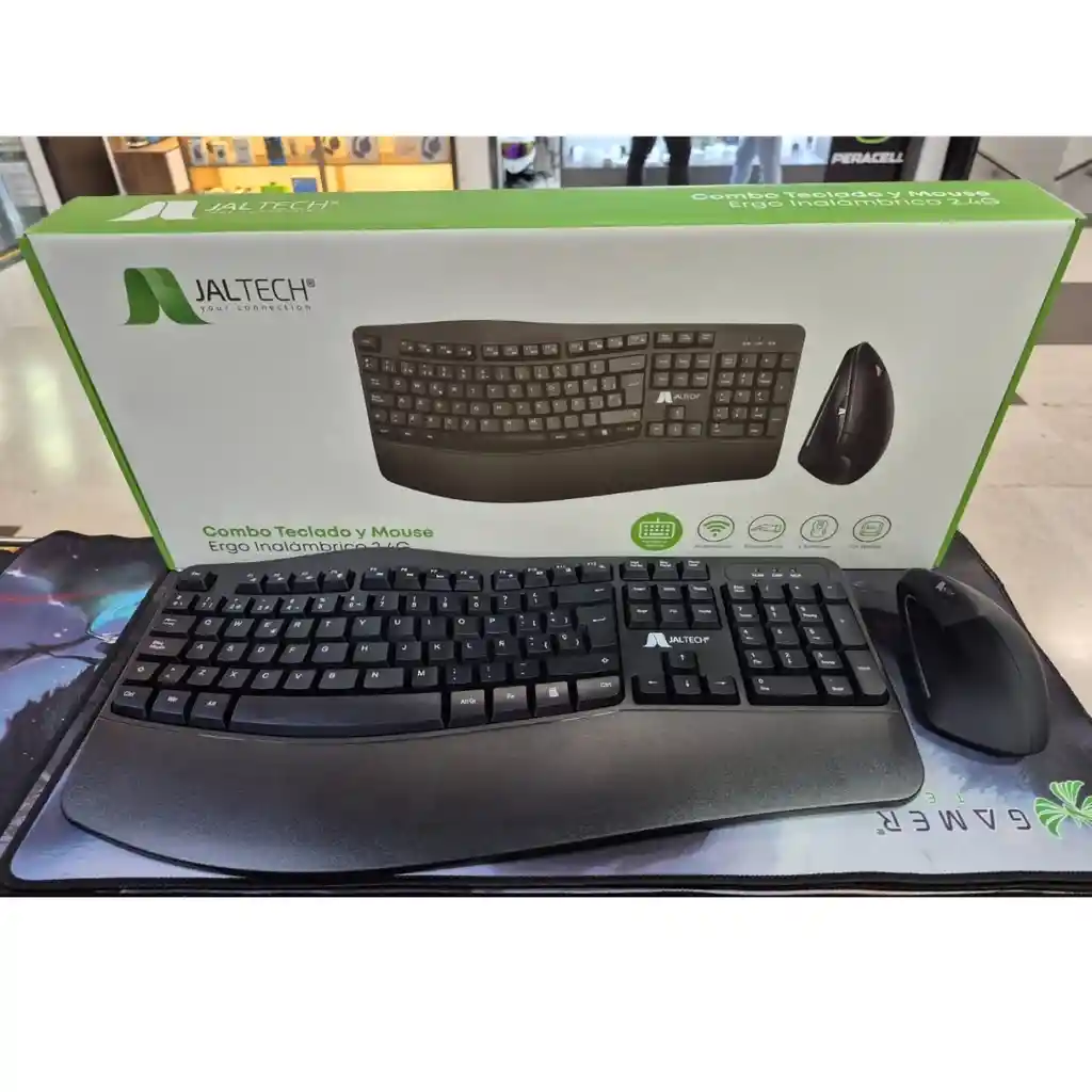 Combo Teclado Y Mouse Ergonómico Inalámbrico Jaltech