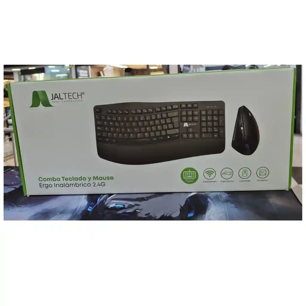 Combo Teclado Y Mouse Ergonómico Inalámbrico Jaltech