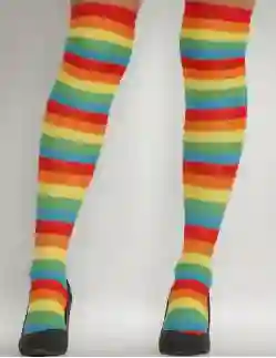 Media Lisa Diseño Payaso A Rayas De Colores Para Halloween Para Mujer